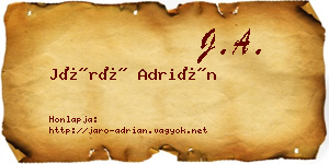 Járó Adrián névjegykártya